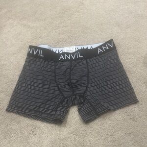 Anvil Black Striped Boxer Briefs